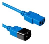 ACT IEC Câble d'extension C13 vers C14 IEC Plug to Socket 3 Broches AK5430 Bleu 5 m