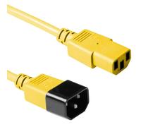 ACT IEC Câble d'extension C13 vers C14 IEC Plug to Socket 3 Broches AK5432 Jaune 5 m