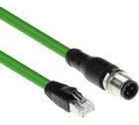 ACT Industrial Câble de capteur 1,50 mètre M12D 8 broches mâle angle droit vers RJ45 mâle, câble Superflex Xtreme TPE, blindé (SC4406)