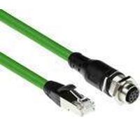 ACT Industrial Câble de capteur 3.00 mètres M12A 8 broches femelle à RJ45 mâle, Ultraflex SF/UTP TPE cable, shielded (SC3906)
