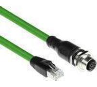 ACT Industrial Câble de capteur 3.00 mètres M12D 4 broches femelle châssis vers RJ45 mâle, câble Superflex Xtreme TPE, blindé (SC4534)