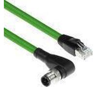 ACT Industrial Câble de capteur 3.00 mètres M12D 4 broches mâle angle droit vers RJ45 mâle, câble Superflex Xtreme TPE, blindé (SC4561)
