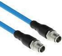 ACT Industrial Câble de capteur 3.00 mètres M12X 8 broches mâle à M12X 8 broches mâle, Superflex SF/UTP TPEcable, blindé (SC4971)