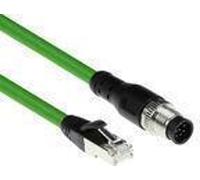 ACT Industrial Câble de capteur de 1,50 mètre M12A 8 broches mâle à RJ45 mâle, Ultraflex SF/UTP TPE cable, shielded (SC3810)