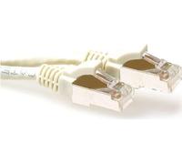 ACT Ivory 0.5 meter SFTP CAT6A patch cable snagless with RJ45 connectors