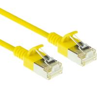 ACT Jaune 1.5 mètre LSZH U/FTP CAT6A datacenter slimline patch cable snagless with RJ45 connectors (DC7851)