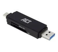 ACT - Lecteur de carte (SD, TransFlash, microSD, SDHC, SDXC) - USB 3.2 Gen 1 / USB-C / USB-A Noir G