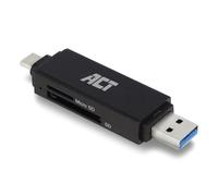 ACT Lecteur de cartes SD et Micro SD USB 3.2 Gen1, connecteur USB-C et Type-A