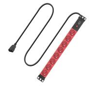 ACT Multiprise PDU 19 Pouces, 8 Prises Type E avec Terre, Câble 3m C14, Protection Contre Les Surcharges, Montage en Rack 1U PD3155