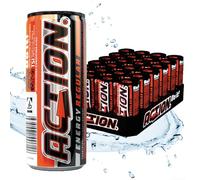 ACT!ON ACTION Energy Drink Regular Boisson énergisante avec consigne incluse Saveur Tutti-Frutti Boisson énergisante avec teneur en caféine accrue 31,5 mg/100 ml de caféine 48 x 250 ml