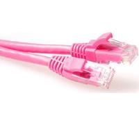 ACT Pink 20 meter U/UTP CAT6 patch cable snagless with RJ45 connectors. Cat6 u/utp snagless pk 20.00m (IS1820)
