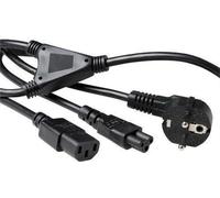ACT Powercord split cable connecteur de courant CEE7/7 mâle (angle)