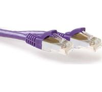 ACT Purple 3 meter LSZH SFTP CAT6A patch cable snagless with RJ45 connectors