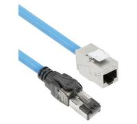 ACT - Rallonge de câble réseau - RJ-45 (M) pour RJ-45 (F) - 20 m - 7.4 mm - S/FTP - CAT 6a - IEEE 802.3bt - sans halogène, sans crochet, solide, pour l'installation - bleu, RAL 5015