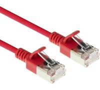 ACT Red 1 mètre LSZH U/FTP CAT6A datacenter slimline patch cable snagless with RJ45 connectors (DC7501)