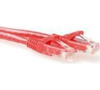 ACT Red 20 meter U/UTP CAT6A patch cable snagless with RJ45 connectors. Cat6a u/utp snagless rd 20.00m (IB2520)
