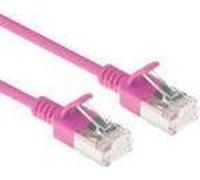 ACT Rose 1 mètre LSZH U/FTP CAT6A datacenter slimline patch cable snagless with RJ45 connectors (DC7401)