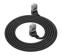 ACT Slimline - Cordon de raccordement - RJ-45 (M) à angle vers le haut pour RJ-45 (M) à angle vers le haut - 25 cm - 3.8 mm - U / FTP (Paire torsadée blindée) - CAT 6a - sans halogène - noir
