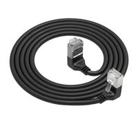 ACT Slimline - Cordon de raccordement - RJ-45 (M) incliné pour RJ-45 (M) à angle vers le haut - 1.5 m - 3.8 mm - U / FTP (Paire torsadée blindée) - CAT 6a - sans halogène, moulé, bloqué - noir