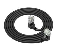 ACT Slimline - Cordon de raccordement - RJ-45 (M) incliné pour RJ-45 (M) à angle vers le haut - 3 m - 3.6 mm - UTP - CAT 6a - sans halogène, moulé - noir