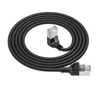 ACT Slimline - Cordon de raccordement - RJ-45 (M) incliné pour RJ-45 (M) droit - 15 cm - U / FTP (Paire torsadée blindée) - CAT 6a - sans halogène, moulé, bloqué - noir