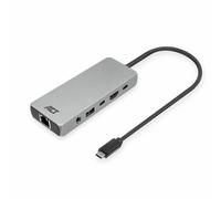 ACT AC7095 Station d'accueil USB C 6 en 1 avec boîtier en Aluminium, 8 K @ 30 Hz, HDMI, 2 Ports USB 3.0, USB Type C 100 W PD, LAN, Audio, Connexion d'un Moniteur supplémentaire à Un Ordinateur