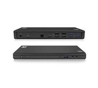 ACT Station d'accueil USB C - Trois Display 4K MacOS + Windows, 3 Ports HDMI, 2 Ports DisplayPort, 5 Ports USB 5 Gbps, 1 Port USB C Front, LAN Gigabit Ethernet, Jack Audio 3,5 mm - AC7048