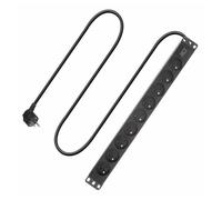 ACT - Unité de distribution d'alimentation (rack-montable) - H05VV-F 3G1.5 - CA 250 V - 4000 Watt - entrée : power CEE 7/7 - connecteurs de sortie : 9 (Type E) - 1U - 19" - 3 m cordon - noir