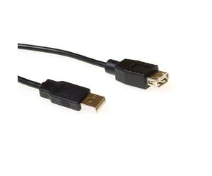 ACT USB 2.0 extension cable, 5.0m, Type A - A, Black câble USB 5 m USB A Noir