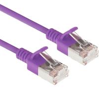 ACT Violet 1 mètre LSZH U/FTP CAT6A datacenter slimline patch cable snagless with RJ45 connectors (DC7301)