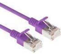 ACT Violet 5 mètres LSZH U/FTP CAT6A datacenter slimline patch cable snagless with RJ45 connectors (DC7305)