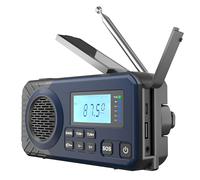Acta Berg Radio à manivelle | Radio d'urgence avec manivelle et batterie 5000 mAh | Radio solaire avec récepteur mondial | Équipement d'urgence pour panne noire avec manivelle | Fonctionne comme lampe