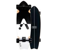 ACTA Surfskate Upside Down 32" - Noir & Blanc - Planche de Surf-Skate en érable 7 Plis - Idéal pour débutants & intermédiaires - pour pumptrack, Cruising et Carving Urbain