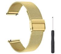 ACTECH Bracelet Compatible avec Amazfit Bip/Amazfit GTR 42mm/Amazfit GTS/Amazfit GTS 2 Mini/Amazfit GTS 2e/Amazfit GTS 2, Engrener Métal Bracelet de Remplacement (Or)