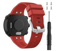 ACTECH Bracelet Compatible avec Garmin Forerunner 45, Garmin Forerunner 45S, Garmin Swim 2, Bracelet de Remplacement en Silicone (Rouge)
