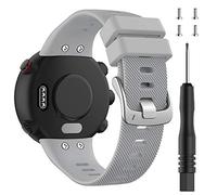 ACTECH Bracelet Compatible avec Garmin Forerunner 45, Garmin Forerunner 45S, Garmin Swim 2, Bracelet de Remplacement en Silicone (Gris)