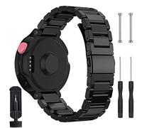 ACTECH Bracelet Compatible avec Garmin Forerunner 735XT/220/230/235/620/630/Approach S20 S5 S6, Métal Bracelet de Remplacement Réglable (Noir)