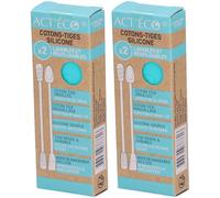 ACT'ECO Double Cotons-tiges Silicone Turquoise Autre 2x2 pc(s)
