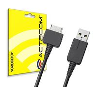 actecom® Câble de charge et de données pour PSP Vita - Synchronisation de données et charge USB modèle PCH-1000, couleur noire