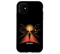 Actes 20:24 Christian Runner Faith Race Finish Line Cross Coque pour iPhone 11
