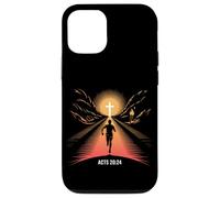 Actes 20:24 Christian Runner Faith Race Finish Line Cross Coque pour iPhone 12/12 Pro