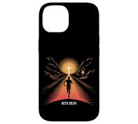 Actes 20:24 Christian Runner Faith Race Finish Line Cross Coque pour iPhone 14