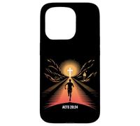Actes 20:24 Christian Runner Faith Race Finish Line Cross Coque pour iPhone 15 Pro