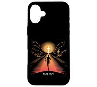 Actes 20:24 Christian Runner Faith Race Finish Line Cross Coque pour iPhone 16 Plus
