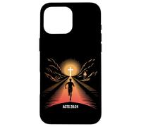 Actes 20:24 Christian Runner Faith Race Finish Line Cross Coque pour iPhone 16 Pro Max