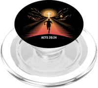 Actes 20:24 Christian Runner Faith Race Finish Line Cross PopSockets PopGrip pour MagSafe