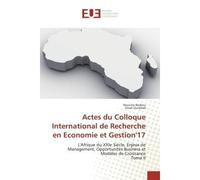 Actes du Colloque International de Recherche en Economie et Gestion'17 - Houcine Berbou - Universitaires Europeennes - broché - Essai