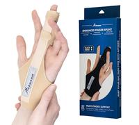 Actesso Attelle de Doigt Améliorée - Soulagement pour Majeur, Anneau, Index - Idéal pour Ressaut, Maillet, Arthrite ou Entorses (Taille Unique, Beige)