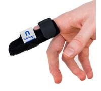 Actesso Attelle Doigt en Néoprène - Soulagement pour Blessures, Entorses, Fractures ou Doigt en Maillet - Immobilisation Confortable pour Annulaire, Auriculaire ou Index (Noir, Taille Unique)
