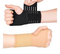 Actesso Attelle Poignet Élastique - Soulagement des Douleurs, Entorses, Tendinites et pour le Sport - Orthèse de Maintien - Prévention des Blessures Sportives et Microtraumatismes - Taille S, Beige